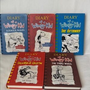 Diary of a Wimpy Kid 5 Boos Lot Hard Cover Jeff Kinney